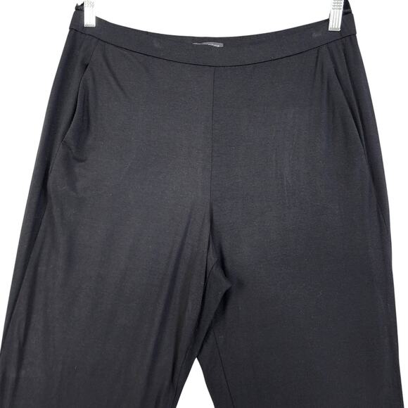 Eileen Fisher Womens System Viscose Jersey Easy Size Large Black Ankle Slouchy - Picture 3 of 12